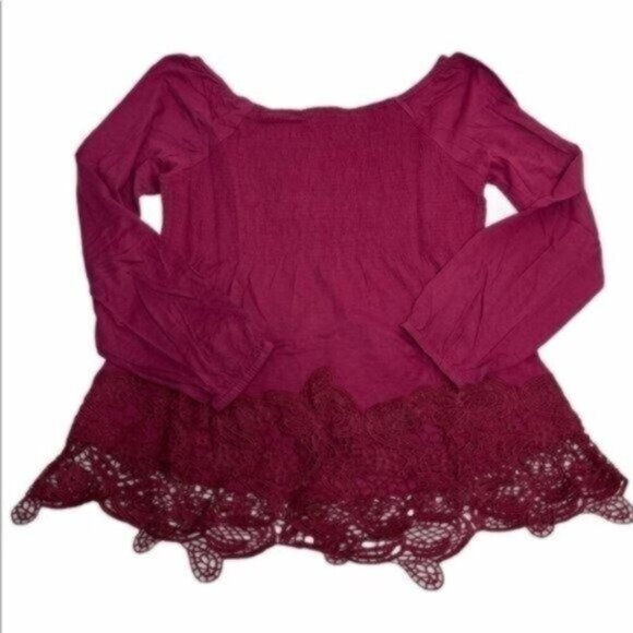 NWOT Roamans Boho Lace Fringe Peasant Blouse - Picture 3 of 3